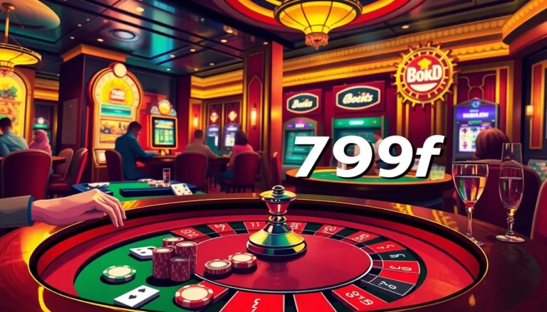 Players enjoying an exciting game of roulette in the casino at 789f, highlighted by vibrant chips and glowing machines.